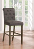 Balboa Tufted Back Bar Stools Grey and Rustic Brown (Set of 2) / CS-193179