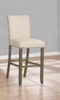 Ralland Upholstered Bar Stools with Nailhead Trim Beige (Set of 2) / CS-193139