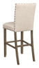 Ralland Upholstered Bar Stools with Nailhead Trim Beige (Set of 2) / CS-193139
