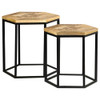 Adger 2-piece Hexagon Nesting Tables Natural and Black / CS-935844