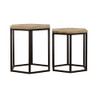 Adger 2-piece Hexagonal Nesting Tables Natural and Black / CS-935844