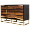 Zara 2-drawer Accent Cabinet Black Walnut and Gold / CS-953466