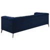 Chalet 2-piece Upholstered Tuxedo Arm Tufted Sofa Set Blue / CS-509211-S2