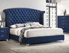 Melody Upholstered Queen Wingback Bed Pacific Blue / CS-223371Q