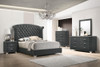 Melody Upholstered Queen Wingback Bed Grey / CS-223381Q