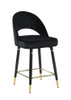 Lindsey Arched Back Upholstered Counter Height Stools Black (Set of 2) / CS-193569