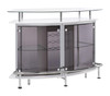 Gideon Crescent Shaped Glass Top Bar Unit with Drawer / CS-182235