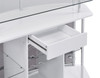 Gideon Crescent Shaped Glass Top Bar Unit with Drawer / CS-182235