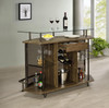 Gideon Crescent Shaped Glass Top Bar Unit with Drawer / CS-182236