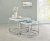 Lynn 2-piece Round Nesting Table White and Chrome / CS-721528