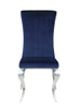 Betty Upholstered Side Chairs Ink Blue and Chrome (Set of 4) / CS-105077