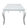 Carone Rectangular Glass Top Dining Table White and Chrome / CS-115081