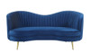 Sophia Upholstered Camel Back Loveseat Blue / CS-506862