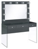Afshan 3-drawer Vanity Set with Lighting Grey High Gloss / CS-935923