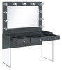 Afshan 3-drawer Vanity Set with Lighting Grey High Gloss / CS-935923