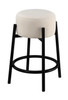 Leonard Upholstered Backless Round Stools White and Black (Set of 2) / CS-182175