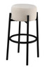 Leonard Upholstered Backless Round Stools White and Black (Set of 2) / CS-182176