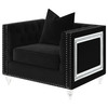 Delilah Upholstered Tufted Tuxedo Arm Accent Chair Black / CS-509363
