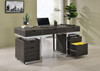 Noorvik 3-piece Writing Desk Set Dark Oak and Chrome / CS-881571-S3