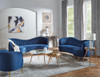 Sophia 3-piece Upholstered Channel Tufted Sofa Set Blue / CS-506861-S3