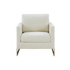 Modrest Prince - Contemporary Cream + Gold Fabric Accent Chair / VGRHRHS-AC-255-WHT-CH