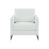 Modrest Prince - Contemporary White + Silver Vegan Leather Accent Chair / VGRHRHS-AC-256-WHT-CH