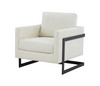 Modrest Prince - Contemporary Cream + Black Fabric Accent Chair / VGRHRHS-AC-257-WHT-CH
