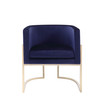 Modrest Betsy - Modern Navy Blue Velvet + Gold Kids Chair / VGZAS011-NVY-KDS-BLU-CH
