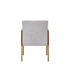 Modrest Pettit - Modern Light Grey/ Camel and Brass Arm Dining Chair / VGGA-6988CH-1-WHT-B-DC
