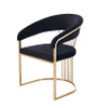 Modrest Linda - Modern Black Velvet and Gold Dining Chair / VGZA-Y429-BLK-DC