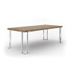Modrest Heloise - Modern Walnut & Stainless Steel Dining Table / VGBB-MI1502A-WAL-DT