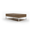 Modrest Heloise - Modern Walnut and Stainless Steel Coffee Table / VGBB-MK1502-CT