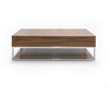 Modrest Heloise - Modern Walnut and Stainless Steel Coffee Table / VGBB-MK1502-CT