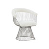 Modrest Chandler - Modern  White Sherpa and Matte Silver Dining Chair / VGRH-AC-258-WS-DC