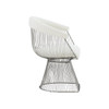 Modrest Chandler - Modern  White Sherpa and Matte Silver Dining Chair / VGRH-AC-258-WS-DC