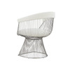 Modrest Chandler - Modern  White Sherpa and Matte Silver Dining Chair / VGRH-AC-258-WS-DC