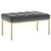 Loft Gold Stainless Steel Leg Medium Performance Velvet Bench / EEI-3402