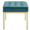 Loft Gold Stainless Steel Leg Medium Performance Velvet Bench / EEI-3402