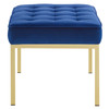 Loft Gold Stainless Steel Leg Medium Performance Velvet Bench / EEI-3402