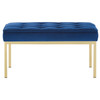 Loft Gold Stainless Steel Leg Medium Performance Velvet Bench / EEI-3402