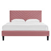 Roxanne Performance Velvet Queen Platform Bed / MOD-6285
