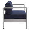 Shore Sunbrella® Fabric Outdoor Patio Aluminum 9 Piece Sectional Sofa Set / EEI-4320
