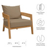 Brisbane Teak Wood Outdoor Patio Armchair / EEI-5602