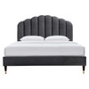 Daisy Performance Velvet Queen Platform Bed / MOD-6288