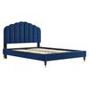 Daisy Performance Velvet Queen Platform Bed / MOD-6288