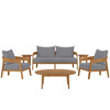 Brisbane 6-Piece Teak Wood Outdoor Patio Set / EEI-5833