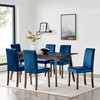 Prosper 7 Piece Upholstered Velvet Dining Set / EEI-4288