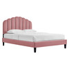 Daisy Performance Velvet Queen Platform Bed / MOD-6287
