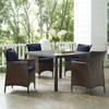 Conduit 5 Piece Outdoor Patio Wicker Rattan Set / EEI-3893