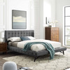 Julia Queen Biscuit Tufted Performance Velvet Platform Bed / MOD-6008